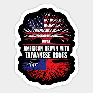 American Grown with Taiwanese Roots USA Flag Sticker